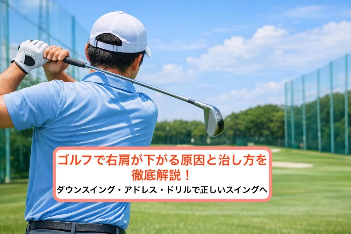 ゴルフで右肩が下がる原因と治し方を徹底解説！ダウンスイング・アドレス・ドリルで正しいスイングへ